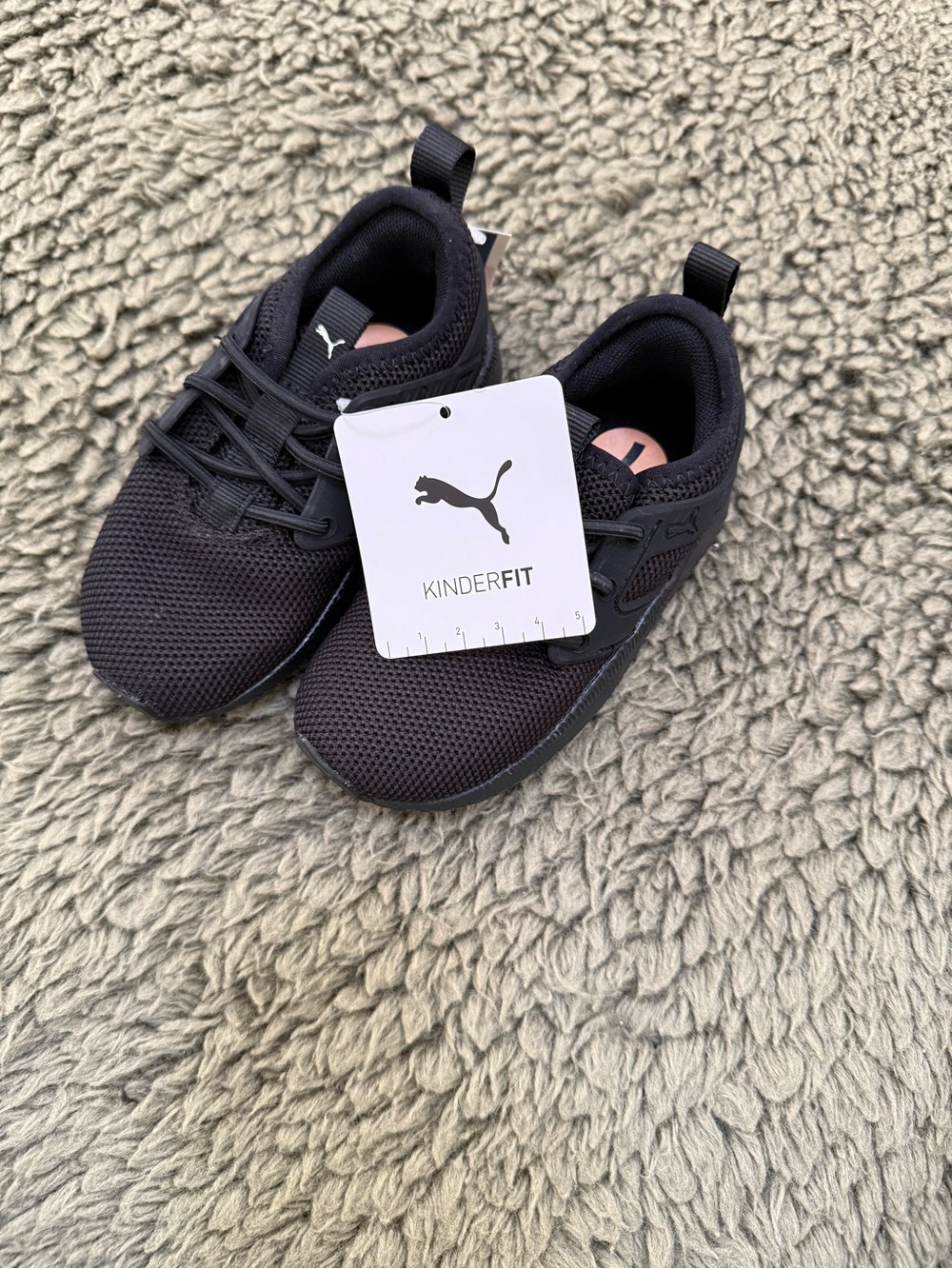 Puma Kids Black Mesh Slip-On Sneakers
